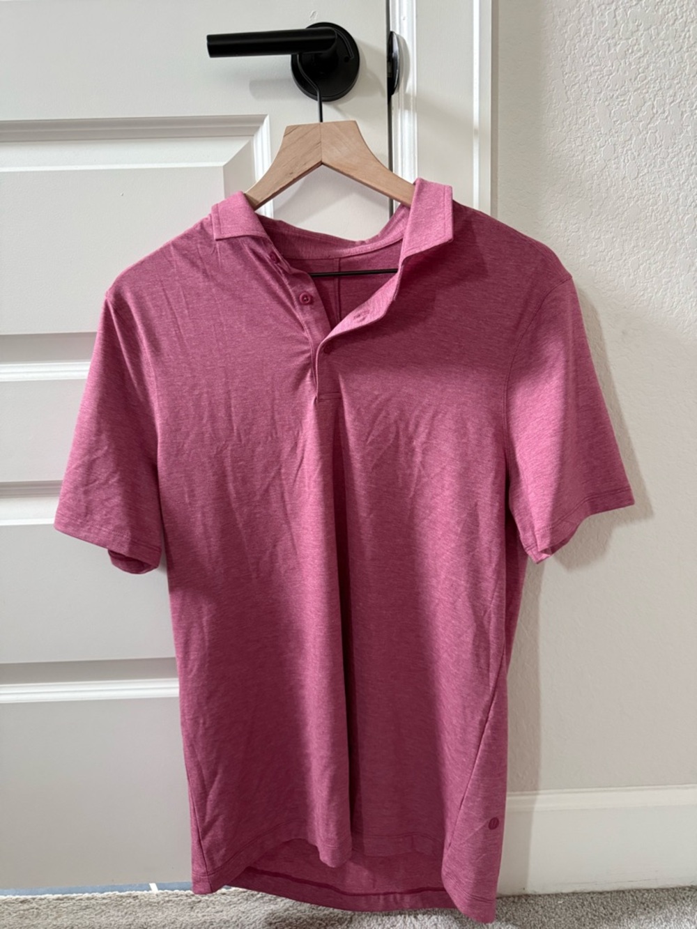 Lululemon Men's Cotton Pique Short-Sleeve Polo Shirt - Pink